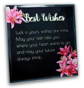 Best Wishes Mirrored Sentiment Plaque